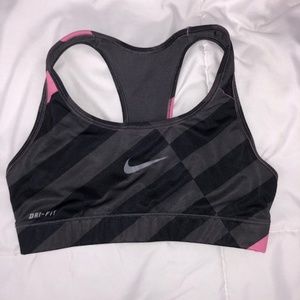 Black Striped Nike Sports Bra